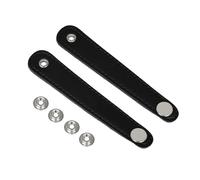 Forte cinturino a fisarmonica in pelle PU nera con elegante testo nero e chiusure in metallo per la riparazione uso fibbia a fisarmonica