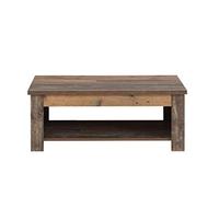 Forte Clif Tavolino da salotto, in legno derivato, Stile vintage Old Wood, 110 x 44,4 (max 66,3) x 65 (max 94,1) cm