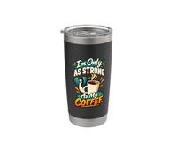 Forte come il mio caffè divertente amante della caffeina umorismo palestra muscolare Bicchiere termico in acciaio inox doppia parete