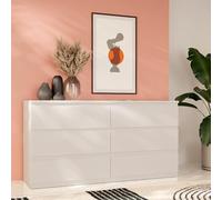 Forte EDMORE 150 160 - Comò moderno con 6 cassetti, in legno, 153,9 cm di larghezza x 79,8 cm di altezza x 42,2 cm di profondità