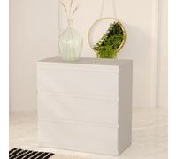 Forte EDMORE 70 80 - Comò moderno con 3 cassetti, in legno, 77,2 cm di larghezza x 79,8 cm di altezza x 42,2 cm di profondità