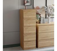 FORTE EDMORE Cassettiera alta 40 45 con 5 cassetti, decorazione in rovere Mauvella, 41,8 cm di larghezza x 128 cm di altezza x 42,2 cm di profondità