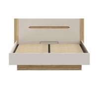 Forte Edwal, superficie del letto 180 cm, struttura moderna con vano portaoggetti sotto la rete a doghe, in legno di cashmere, decorazione in legno beige, 196,2 cm di larghezza x 105,7 cm di altezza x