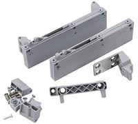Forte Extras Robes Meccanismo di ammortizzazione per armadio con ante scorrevoli, set da 2, metallo/plastica, grigio, 19 x 7,50 x 7,50 cm