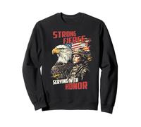 Forte Fierce Servire con Onore Femmina Soldato Design Felpa