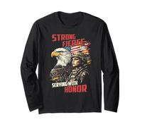 Forte Fierce Servire con Onore Femmina Soldato Design Maglia a Manica