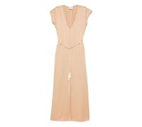 Forte Forte - Abito Lungo Maxi con Scollo a V e Nappe - - Dresses - Donna - Beige - M