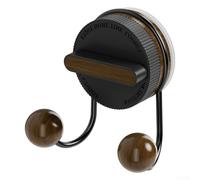 Forte gancio a ventosa con struttura in acciaio inossidabile e sistema di serraggio della manopola, progettato per contenere oggetti leggeri da bagno o cucina senza adesivi (nero)