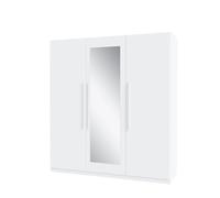 Forte Helen Armadio 180 cm, bianco con specchio, moderno armadio a 3 ante, per camera da letto, corridoio, 180,6 x 212,9 x 59 cm