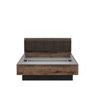 Forte JACKY Letto, superficie 140 x 200 cm, in legno, rovere fango Script/rovere nero, 146,2 x 87,7 x 209,6 cm