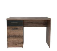 Forte Jacky Scrivania con 1 anta e 1 cassetto, in legno, decorazione rovere fango con rovere nero, L x A x P: 110 x 76,5 x 52,7 cm