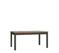 Forte JOKKAZ Tavolo da pranzo moderno allungabile, tavolo da pranzo, tavolo da pranzo, tavolo da soggiorno, materiale in legno, decorazione in legno di quercia/nero, 160,4 cm di larghezza x 76,6 cm di