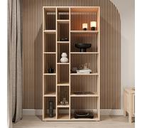 Forte JYTANA 90 100 - Mensola scandinava con 13 ripiani, stile giapponese, in legno di quercia Riva, 93,3 cm di larghezza x 187,3 cm di altezza x 34,8 cm di profondità