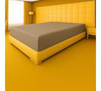 FORTE - Lenzuolo con Angoli Matrimoniale 180x200 con Altezza Massima Materasso 25cm in Tessuto Misto Cotone, Biancheria da Letto Traspirante ed Anallergica (Tortora)