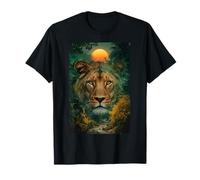 Forte Leone Giungla Africa Natura Tramonto Savana Ruggito Maglietta