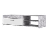 Forte LOWBOARDS Mobile TV con 1 anta, in legno, effetto cemento, grigio chiaro/bianco, 120 x 31,8 x 42,1 cm (L x A x P)