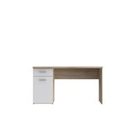 Forte Net 106 Scrivania con 1 anta e 1 cassetto, in legno, decorazione rovere Sonoma combinato con bianco, L x A x P: 140 x 76,5 x 60 cm