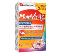 Forte Pharma MultiVit'4 g Multivitaminico e Difesa Rinforzato con Zinco e Vitamina D 60 compresse - Integratore alimentare
