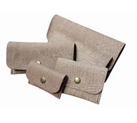 Forte portafoglio in vera pelle, impressionante goffratura, realizzato a mano in Germania | portafoglio bancario, borsa documenti, busta denaro, sacchetto regalo, ecc., marrone, 10.5 x 8.5 cm