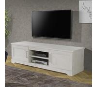 Forte ROCKHAMPTON - Mobile TV a 2 ante, in legno di pino bianco, 182,9 x 52,5 x 52,7 cm (L x A x P)