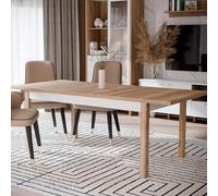 Forte Saitama 160 - Tavolo da pranzo moderno allungabile, in legno di quercia/Secret Grey, 160,4 cm di larghezza x 76,6 cm di altezza x 90 cm di profondità