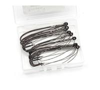 Forte tagliente 10 Pz/scatola Weedless Amo Spinato Da Pesca Riutilizzabile Basso Gancio Singolo Lure Supporto Esca Attrezzatura Pesce Accessori Ami da pesca(4.7x1.6cm)