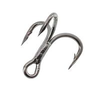 Forte tagliente Amo triplo da pesca 6X Robusto acciaio al carbonio Classico rotondo Bend Triple Ami Set di ami for salmone grossa taglia Ami da pesca(50pcs Size 2/0)