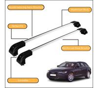Forte Tetto Cremagliera Croce Barre per Audi A6 C7 Avant 2012 - Up Argento