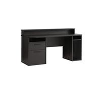 Forte Tezaur Scrivania da computer, tavolo da gaming, 1 anta e 1 cassetto, materiale a base di legno, nero, L x A x P: 160 x 91 x 72 cm