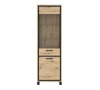 Forte Trondheim Vetrina con 2 ante, in legno, rovere Artisan combinato con rovere nero, 64,4 x 209 x 41,5 cm