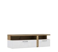 Forte Tuluza Mobile TV con 2 cassetti, in legno, bianco con rovere Artisan, 50,7 x 163,2 x 53,9 cm