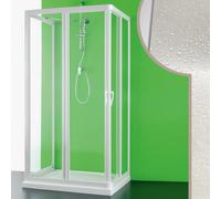BOX DOCCIA CABINA 3 TRE LATI 70x70x70 CM PVC ACRILICO 2 ANTE SCORREVOLI CENTRALE