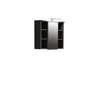 Forte Veris Pensile con 1 anta a specchio, in legno, effetto cemento grigio scuro/Old - Wood Vintage, 68,1 x 68,6 x 20 cm