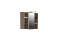 Forte Veris Pensile con 1 Anta a Specchio, in Legno, Rovere Sonoma/Bianco Lucido, 68,1 x 68,6 x 20 cm