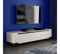 Forte VODOL Mobile TV 200 205 moderno Lowboard con 3 ante e design ad angoli arrotondati, materiale in legno, sabbia, larghezza 204,9 cm x altezza 49,1 cm x profondità 44,8 cm