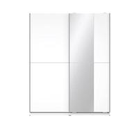 Forte Winner Armadio ad ante scorrevoli a 1 anta, con 1 anta a specchio, in legno derivato, bianco, 61,2 x 150 x 190,5 cm
