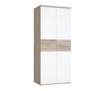 Forte WINNIE Armadio 80, armadio piccolo, armadio per camera dei bambini, stile scandinavo, armadio a 2 ante, rovere Sonoma/bianco, 80 cm di larghezza x 189 cm di altezza x 53 cm di profondità