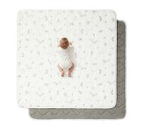 Fortella Tappeto Gioco Bambini 120x120cm, Tappeto Neonato Pieghevole Morbido & Antiscivolo, per Gattonamento & Tummy Time, Tappeti per Neonati Lavabile con Design Elementi Oceanici 0-3-6 mesi (Bianco)