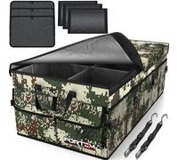 FORTEM Organizer Bagagliaio Auto, Organizer Auto e SUV Multi Scomparto Pieghevole, Organizer Auto Bagagliaio, Fondo Antiscivolo, Cinghie Regolabili, Coperchio Pieghevole (Foresta, Extra Grande)