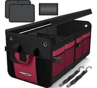 FORTEM Organizzatore Baule SUV, Contenitore Pieghevole Multi Scomparti, Accessori Auto Uomo Donna, Tessuto Oxford 1680D, Fondo Antiscivolo, Cinghie Regolabili, Coperchio Morbido (65L)