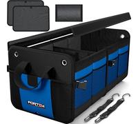 FORTEM Organizzatore Baule SUV, Contenitore Pieghevole Multi Scomparti, Accessori Auto Uomo Donna, Tessuto Oxford 1680D, Fondo Antiscivolo, Cinghie Regolabili, Coperchio Morbido (65L)