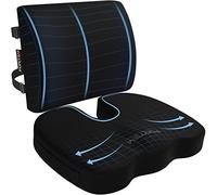 FORTEM Set Cuscino Sedia Ufficio e Supporto Lombare in Memory Foam, Cuscino Lombare Ergonomico, Sedia Gaming e Poltrona Lavoro, Fodera Traspirante e Lavabile, Base Antiscivolo, Cinghia Regolabile