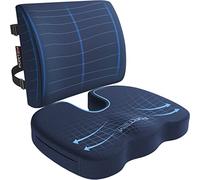 FORTEM Set Cuscino Sedia Ufficio e Supporto Lombare in Memory Foam, Cuscino Lombare Ergonomico, Sedia Gaming e Poltrona Lavoro, Fodera Traspirante e Lavabile, Base Antiscivolo, Cinghia Regolabile