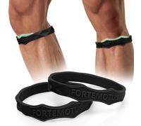 FORTEMOTUS Tutore per Ginocchio Rotuleo Silicone, 2 Pezzi Fascia Ginocchio per Tendinite Della Rotula, Fitness, Sport, Corsa, Nero, L&XL