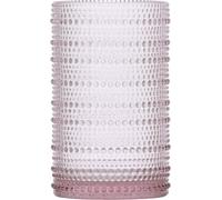 Fortessa Set di 6 bicchieri LongDrink in vetro strutturato con rilievo di punti, 350 ml, colore rosa, Jupiter T100