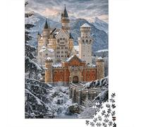 Fortezza di NeuschwansteinPuzzle 1000 Pezzi Cartone Spesso Tempo Libero Baviera Miglioramento Memoria Anziani, Legame Familiare, Regalo Natale 38x26cm/1000pcs