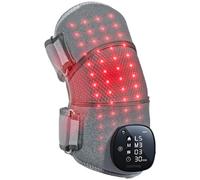 FORTHiQ RED+ Ginocchiera con calore e luce rossa, massaggiatore con 5 livelli e 52 luci rosse/IR, senza fili e regolabile per ginocchia, gomiti e spalle, Regalo per uomo e donna