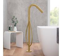 Fortis Brera colonna vasca a pavimento, incluso corpo incasso, 781361BG, Brera oro spazzolato [Rubinetteria Bagno > Rubinetteria Vasca]