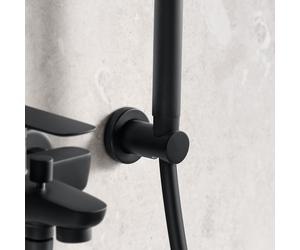 Fortis Brera supporto doccetta, metallo, rotondo, 5318600MB, Universal nero opaco [Rubinetteria Bagno > Doccette / Supporti]