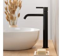 Fortis Bria Extra Large rubinetto lavabo con corpo rubinetto rialzato, T2205002BB, Bria nero spazzolato [Rubinetteria Bagno > Rubinetteria Lavabo]